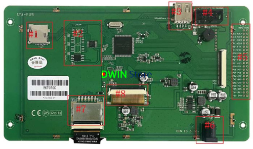 EKT070C DWIN T5L2 UART HMI 7" IPS ЖК-дисплей с оценочной платой разработки и ёмкостным сенсором фото 2