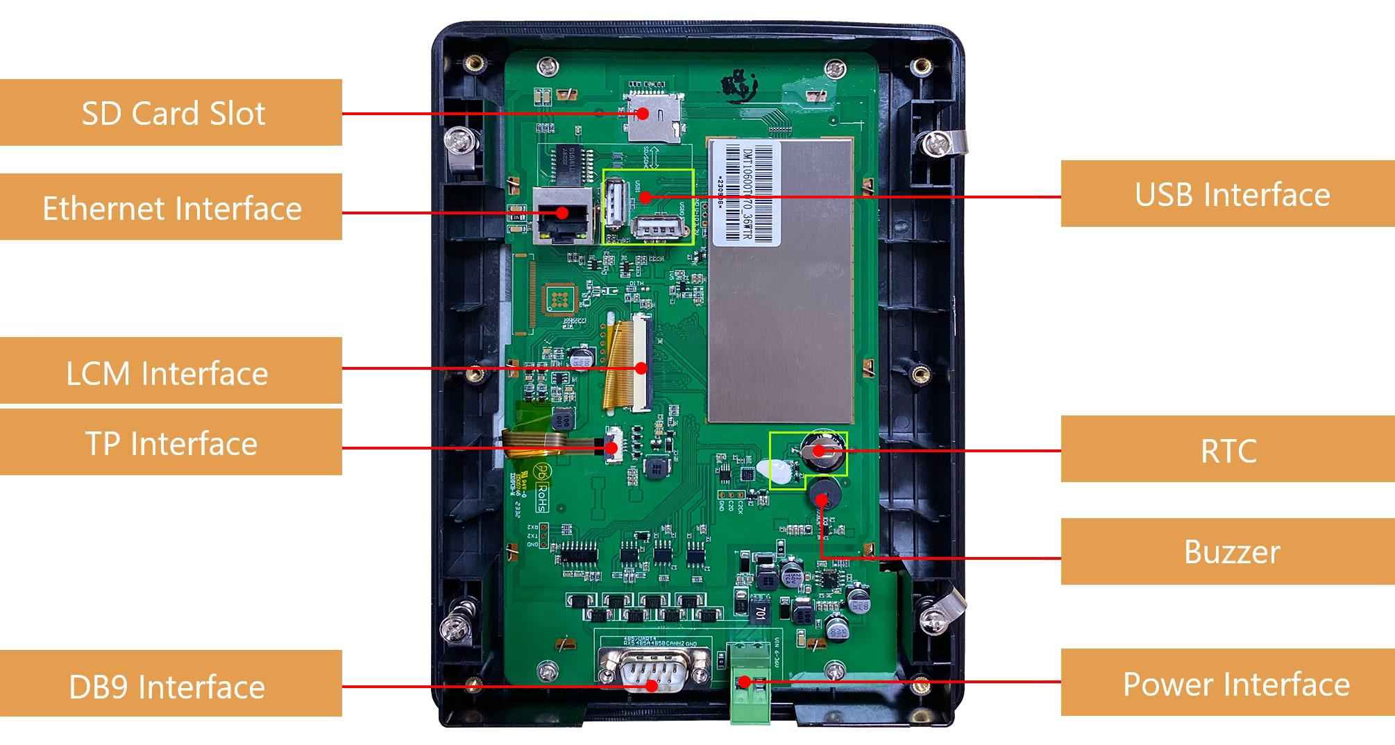 DMT10600T070_36W DWIN 7" Linux 5.4 IPS ЖК-дисплей в корпусе промышленного класса