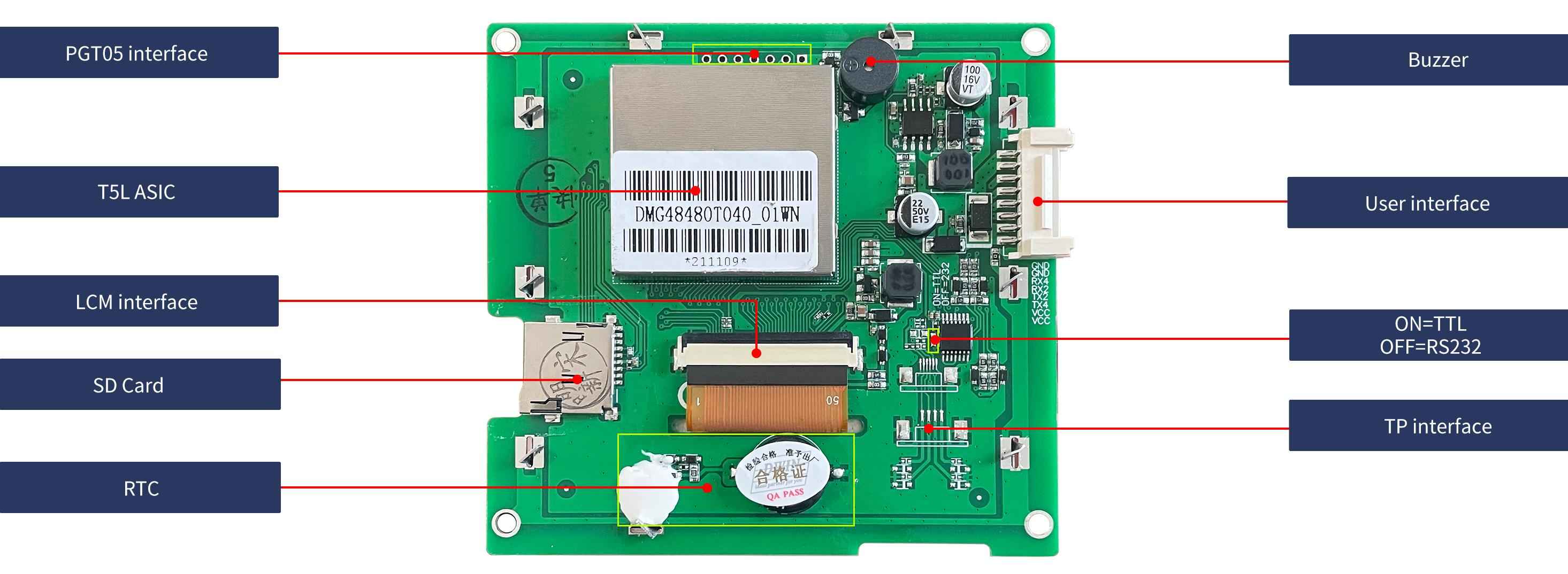 DMG48480T040_01W DWIN T5L0 UART HMI 4" IPS ЖК-дисплей промышленного класса