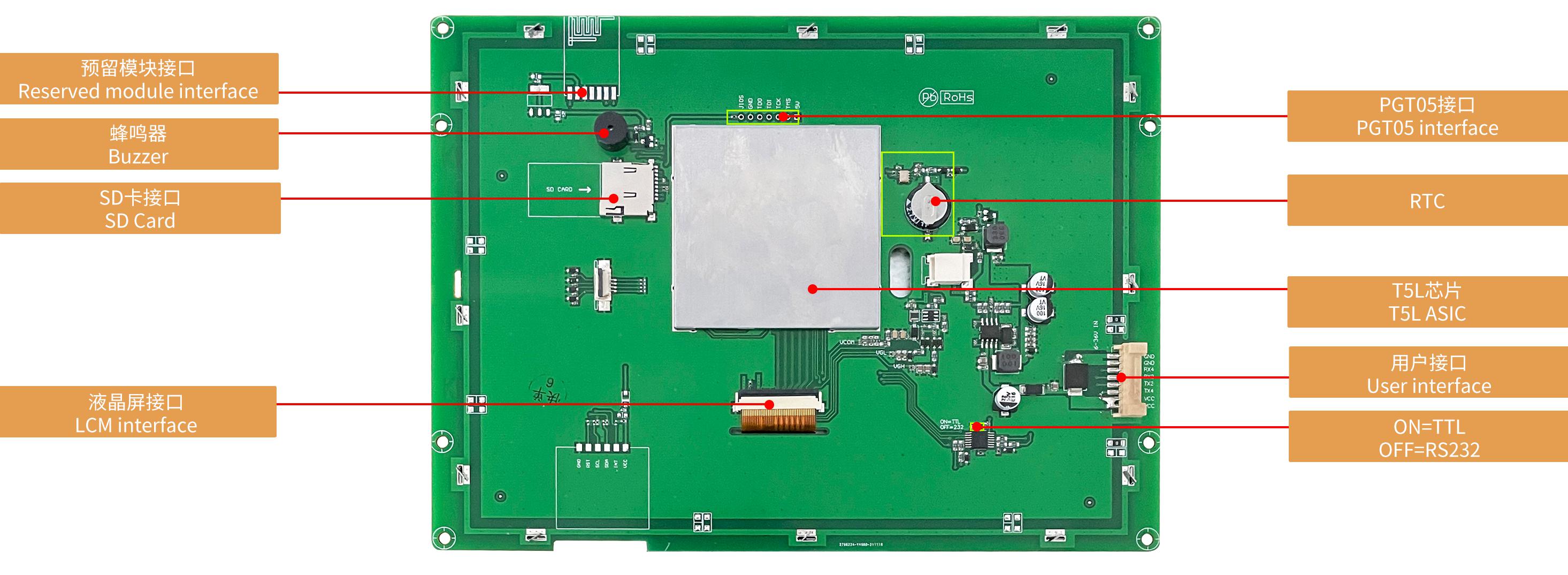 DMG10768T080_01W T5L2 UART HMI 8" IPS-TFT ЖК-дисплей промышленного класса