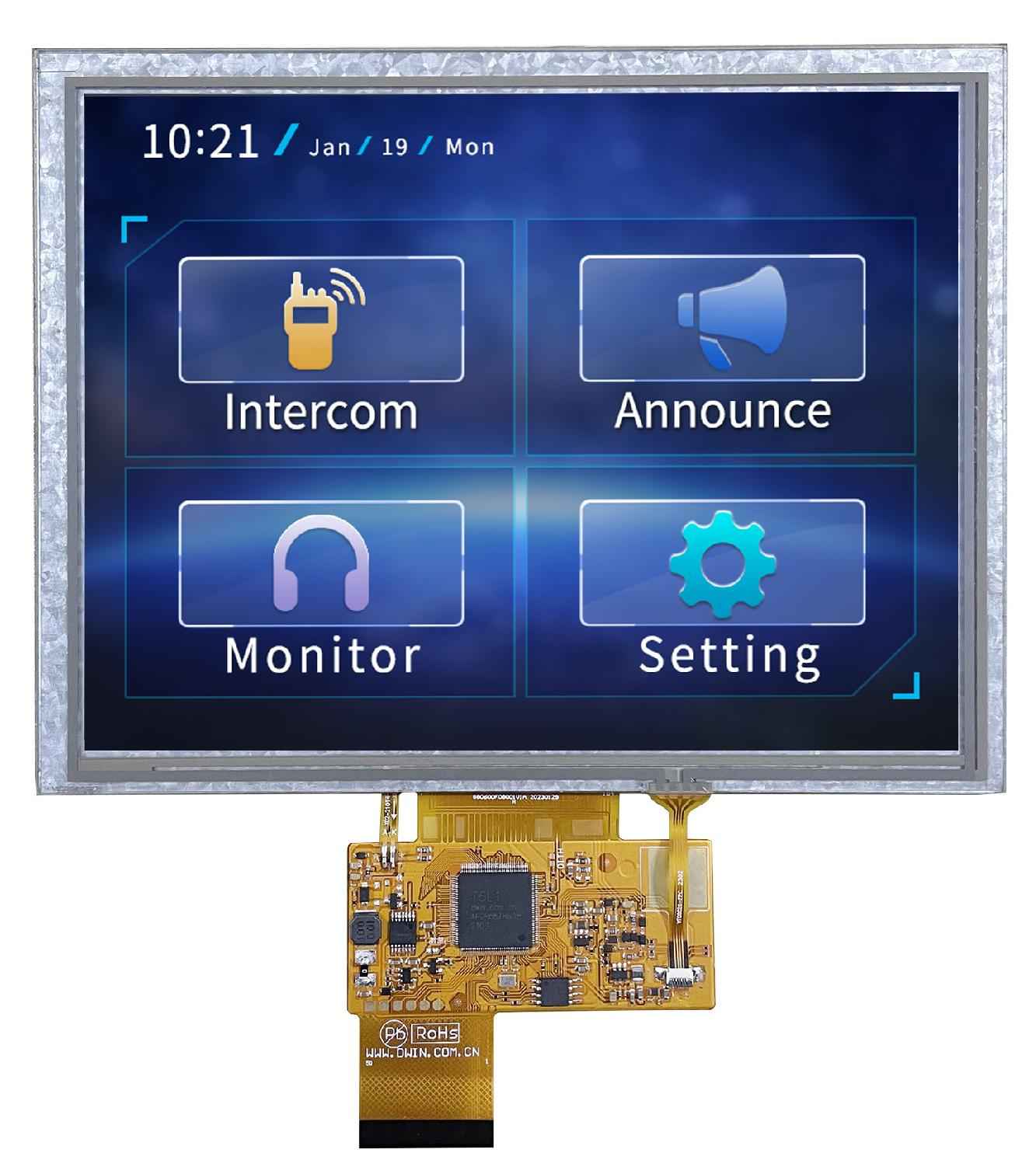 DMG80600F080_01W DWIN T5L1 UART HMI 8" супертонкий TN ЖК-дисплей COF серии