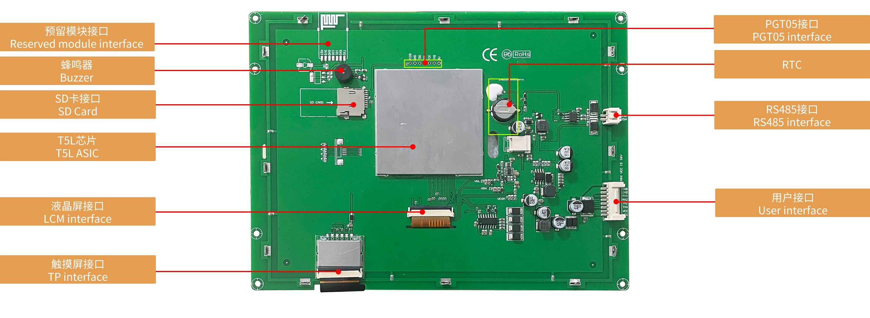 DMG10768K080_03W DWIN T5L2 UART HMI 8" IPS ЖК-дисплей медицинского класса