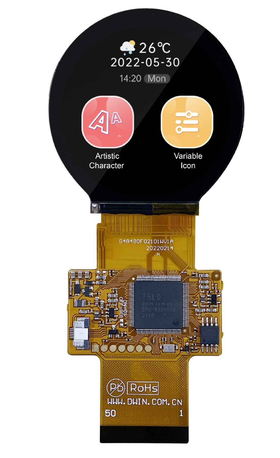 DMG48480F021_01W DWIN T5L0 HMI 2.1" IPS супертонкий ЖК-дисплей COF серии