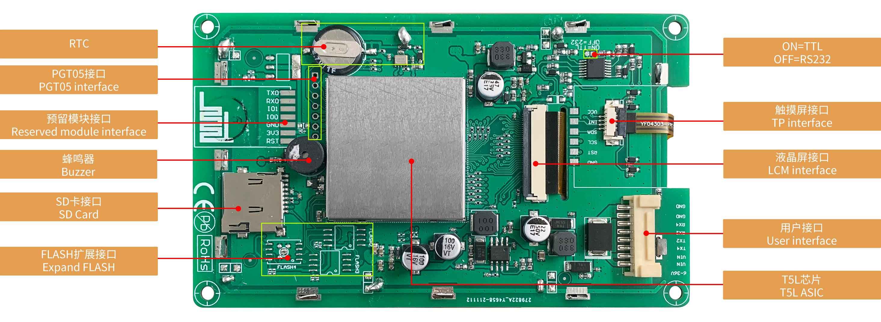 DMG80480T043_01W DWIN T5L0 UART HMI 4.3" IPS ЖК-дисплей промышленного класса