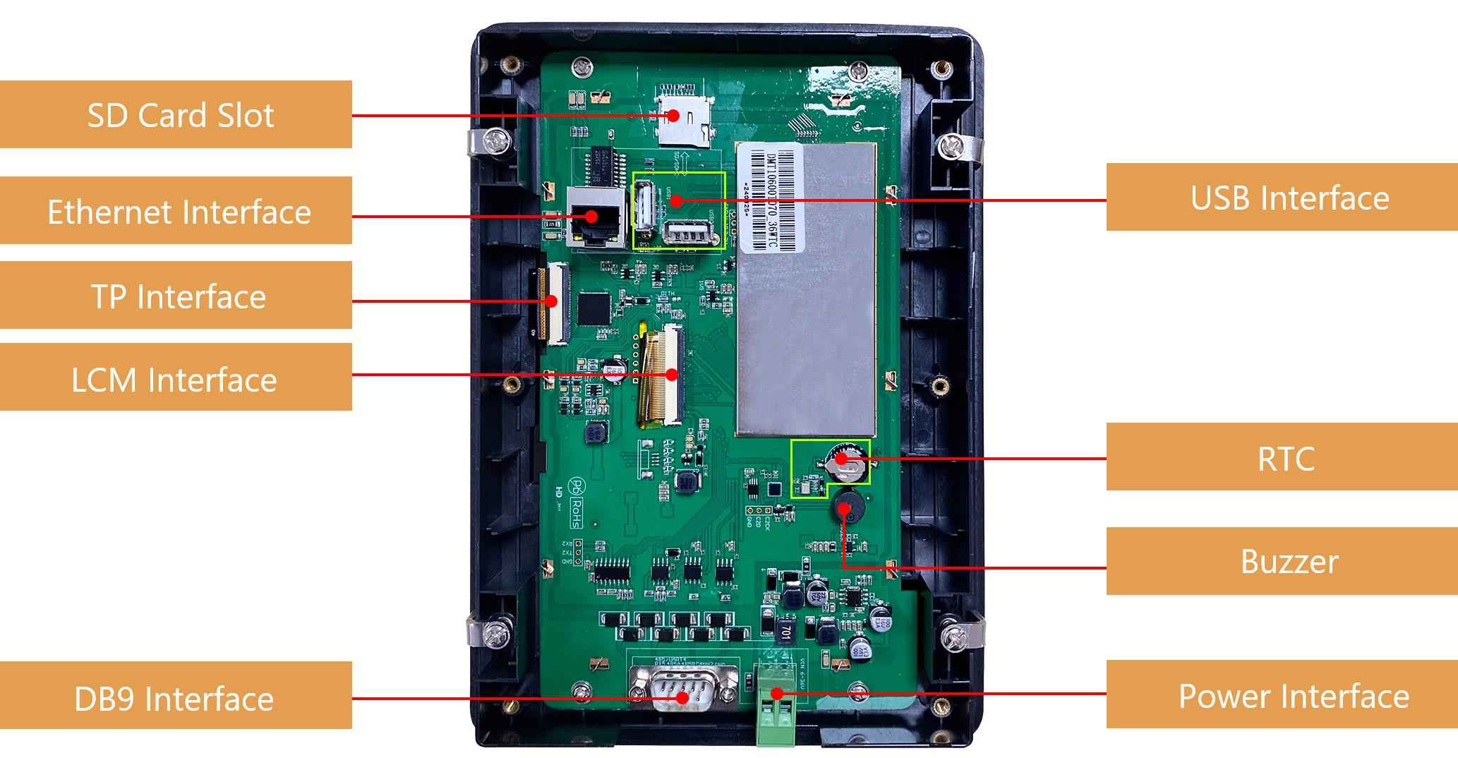 DMT10600T070_36W DWIN 7" Linux 5.4 IPS ЖК-дисплей в корпусе промышленного класса