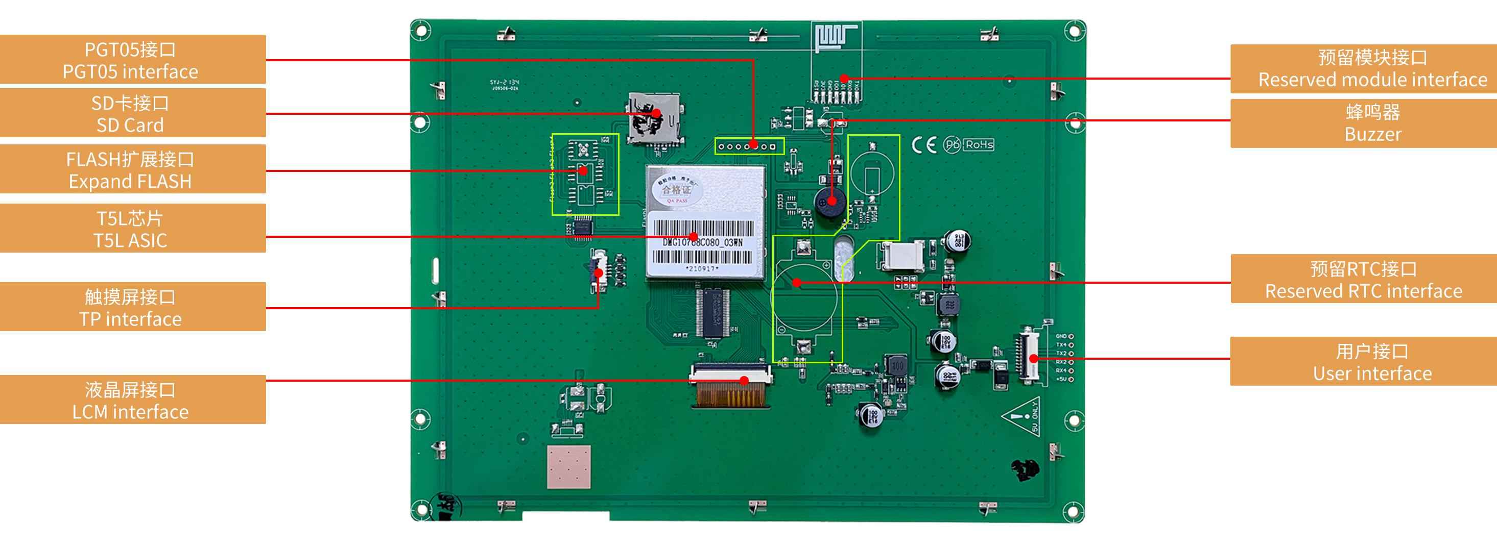﻿DMG10768C080_03W DWIN T5L2 UART HMI 8" IPS ЖК-дисплей коммерческого класса