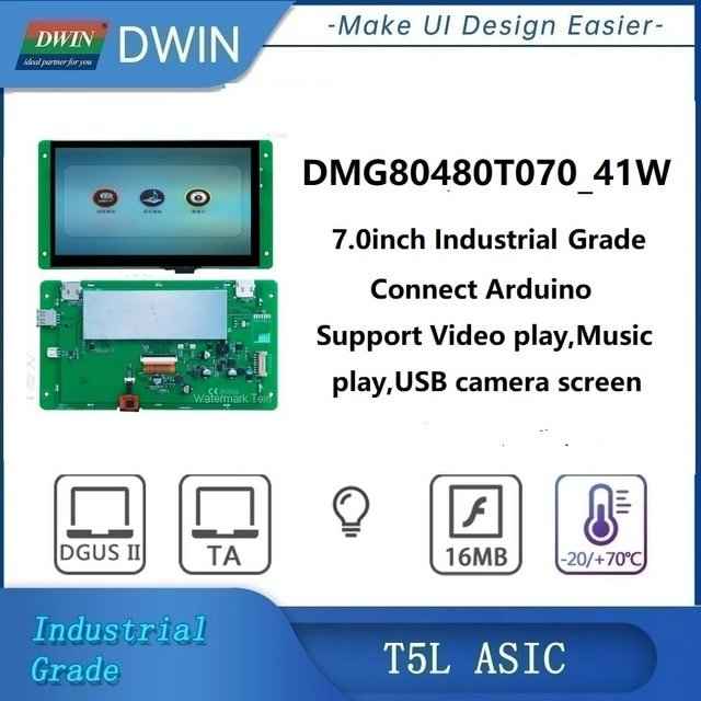 DMG80480T070_41W DWIN T5L HMI 7" TN TFT цифровой видеоэкран промышленного класса
