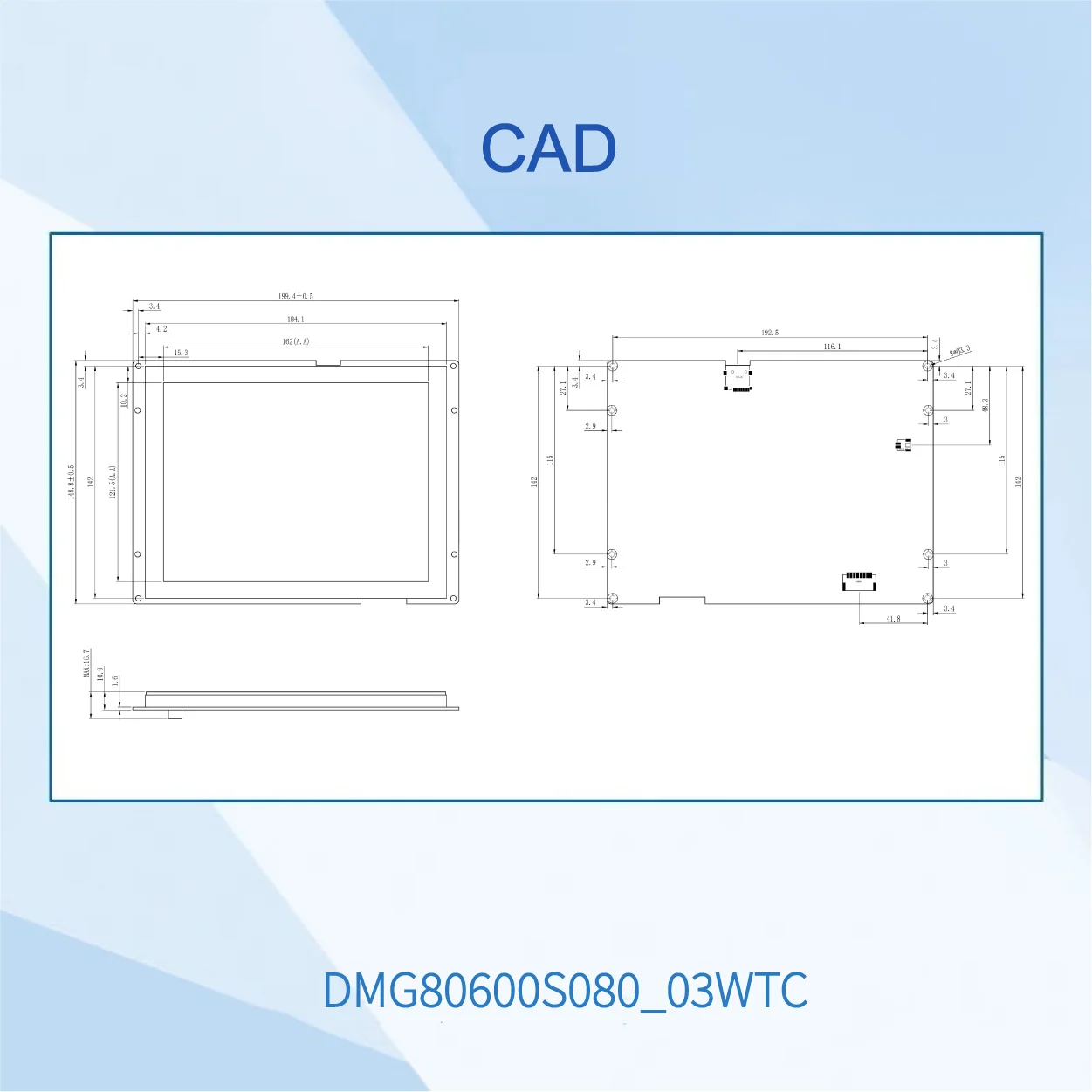 DMG80600S080_03W DWIN T5L1 UART HMI 8" TN ЖК-дисплей для суровых условий эксплуатации