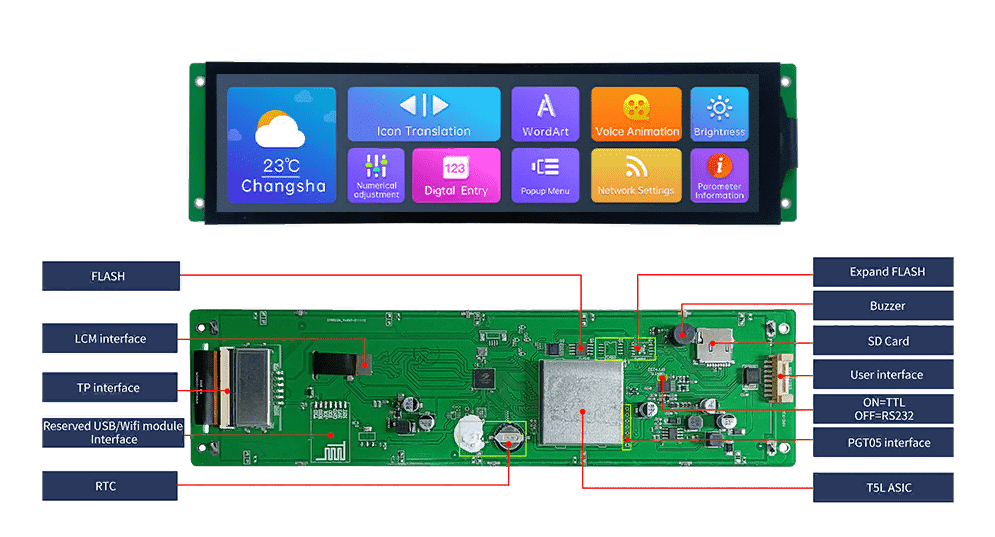 DMG19480T088_01W DWIN T5L2 UART HMI 8.88" IPS ЖК-дисплей промышленного класса