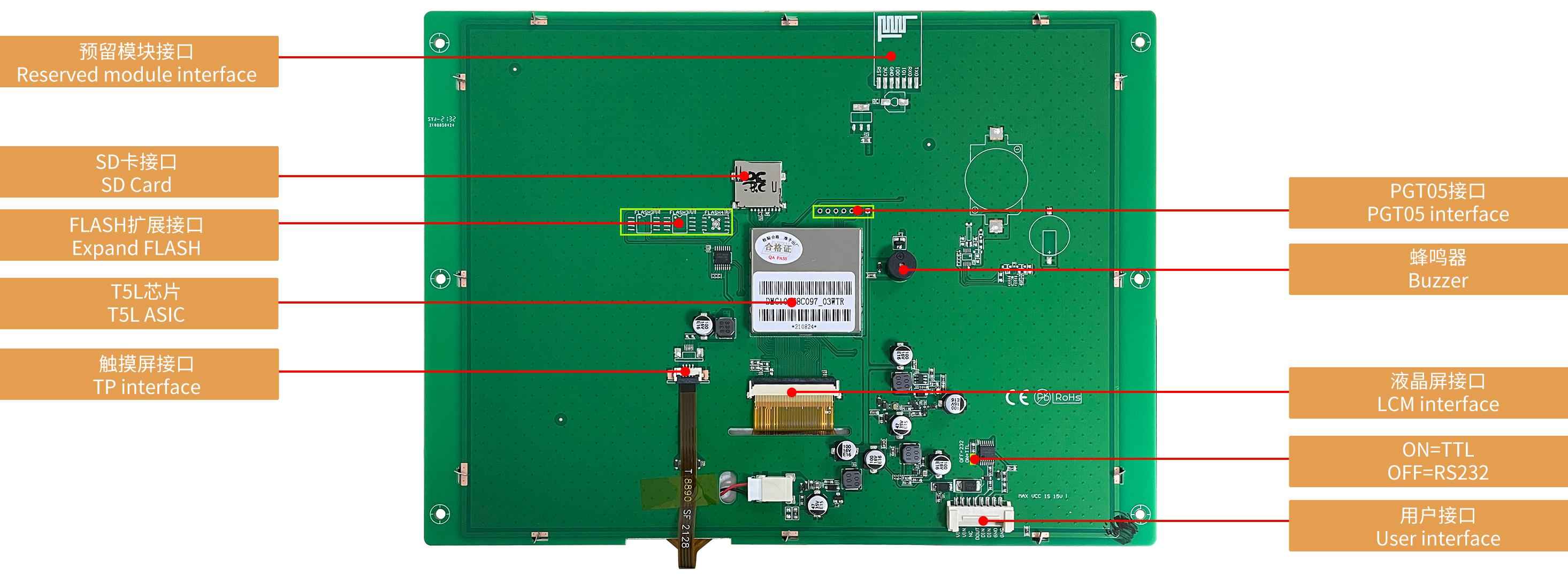 DMG10768C097_03W T5L2 UART HMI 9.7" TN-TFT ЖК-дисплей коммерческого класса