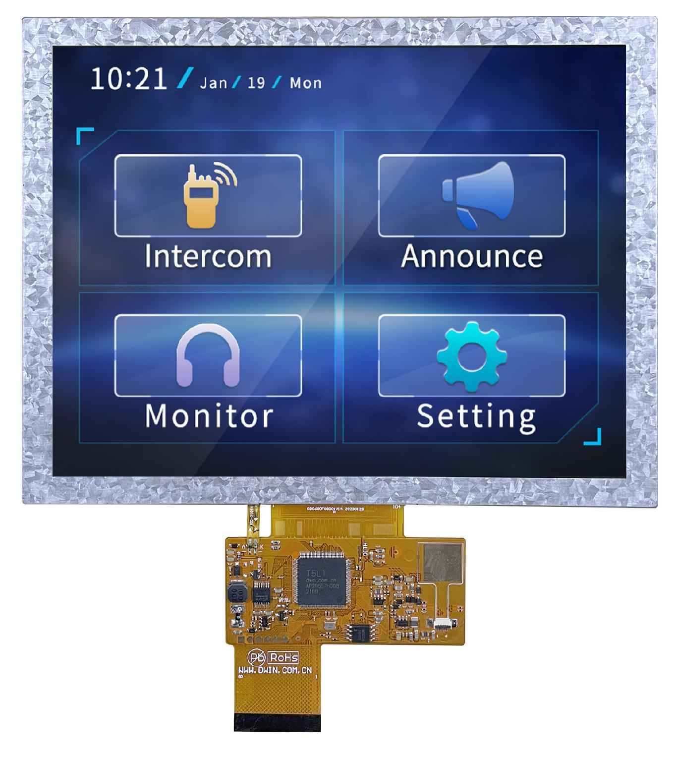 DMG80600F080_01W DWIN T5L1 UART HMI 8" супертонкий TN ЖК-дисплей COF серии