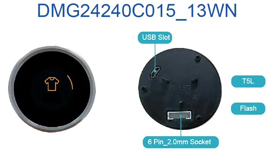 DMG24240C015_13WN DWIN T5L0 UART HMI 1.54" IPS круглый ЖК-дисплей коммерческого класса
