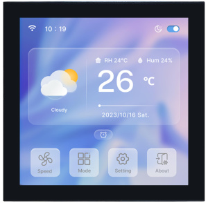 TC040C15U(W)04 DWIN T5L0 HMI 4" IPS 480*480 термостат с сенсорной панелью и инфракрасным приемом