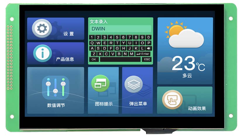 EKT070C DWIN T5L2 UART HMI 7" IPS ЖК-дисплей с оценочной платой разработки и ёмкостным сенсором