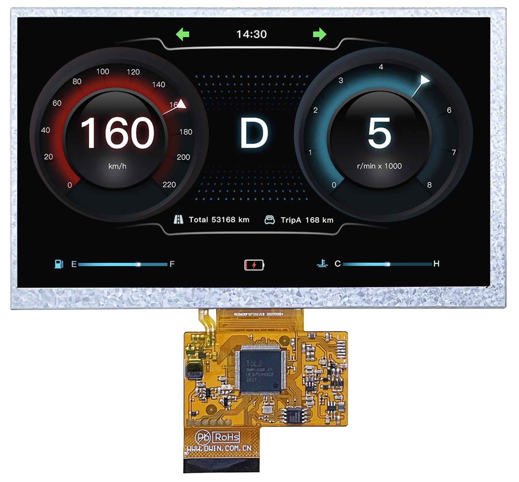 DMG10600F070_01W DWIN T5L0 HMI 7" супертонкий ЖК-дисплей COF серии