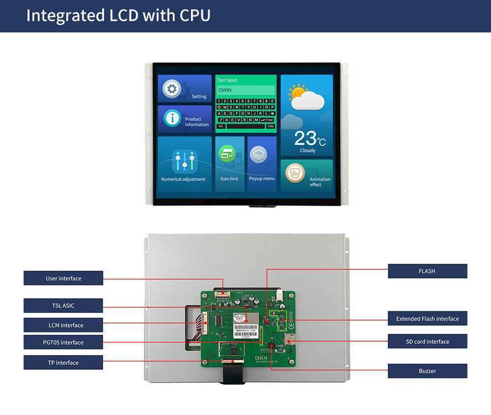 DMG80600Y121_01N DWIN T5L1 UART HMI 12.1" TN ЖК-дисплей класса красоты