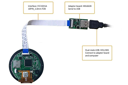 DMG48480C021_02WTC DWIN T5L1 UART HMI 2.1" круглый IPS ЖК-дисплей коммерческого класса с сенсорной ёмкостной панелью