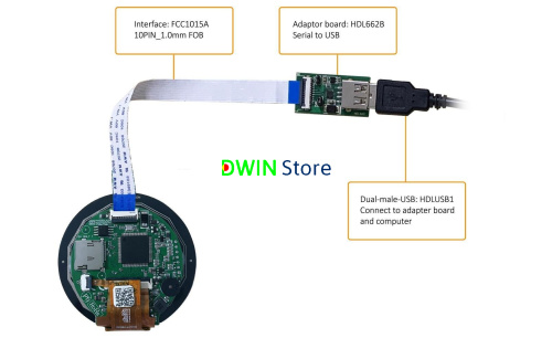 DMG48480C021_02WTC DWIN T5L1 UART HMI 2.1" круглый IPS ЖК-дисплей коммерческого класса с сенсорной ёмкостной панелью фото 5