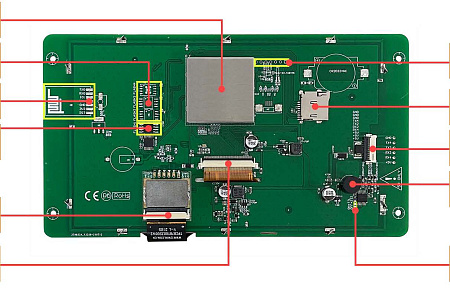 DMG80480C070_03W DWIN T5L1 UART HMI 7" TN ЖК-дисплей коммерческого класса