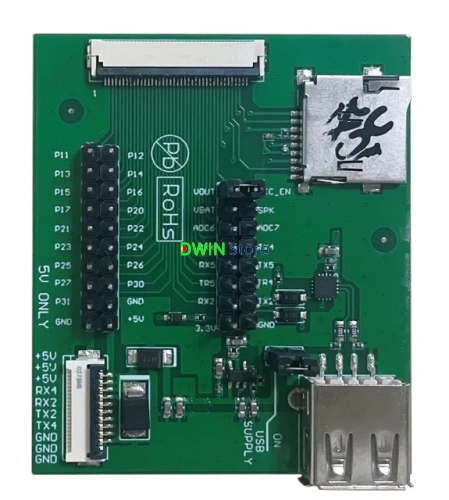 DWIN плата отладки для COF-экранов с разъемом 8Pin_0.5 мм FCC50Pin и USB интерфейсом