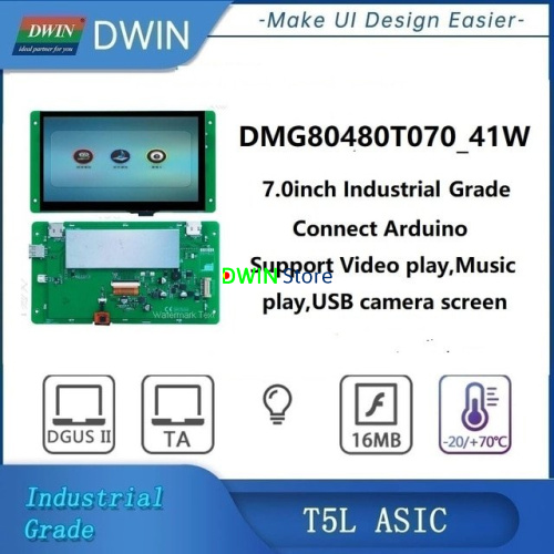 DMG80480T070_41W DWIN T5L HMI 7" TN TFT цифровой видеоэкран промышленного класса фото 2