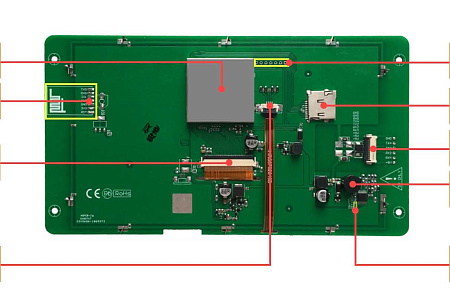 DMG80480C070_03W DWIN T5L1 UART HMI 7" TN ЖК-дисплей коммерческого класса