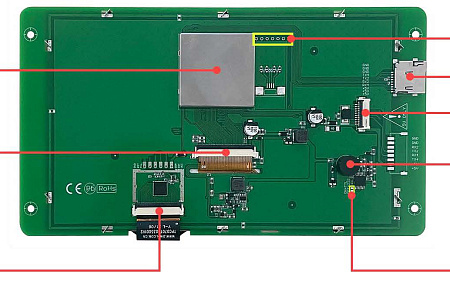 DMG80480C070_04W T5L0 UART HMI 7" TV-TN ЖК-дисплей коммерческого класса