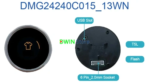 DMG24240C015_13WN DWIN T5L0 UART HMI 1.54" IPS круглый ЖК-дисплей коммерческого класса фото 4